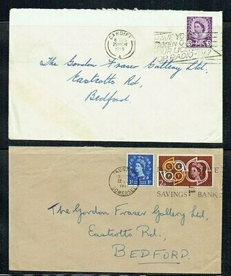 GB QUEEN ELIZABETH II COVER 2x - 1959 and 1961