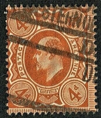 GB KING EDWARD VII, 1903, 4d ORGANGE RED Mi.190A, SG241 USED/FINE USED