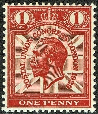 GB KING GEORGE V 1929, £450.00+. ERRORS VARIETY NCom6f 1d SCARLET SG435, MINT