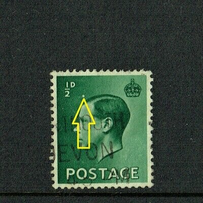 GB KING EDWARD VIII, ERROR, ½d GREEN Mi.193X, SG457, FU GB KING EDWARD VIII, ERROR, ½d GREEN Mi.193X, SG457, FU