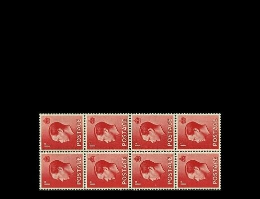 GB KING EDWARD VIII, 8x 1d SCARLET, Mi.194X, SG458, MNH