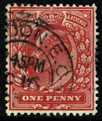 GB KING EDWARD VII 1902, ERROR M5n,  1d RED, Mi.104A SG219, Used/FU