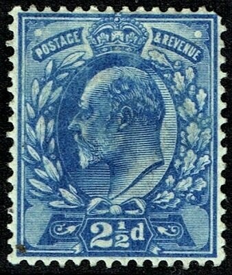 GB KING EDWARD VII 1911, 2½d ULTRAMARINE, Mi.107B SG283, Mint