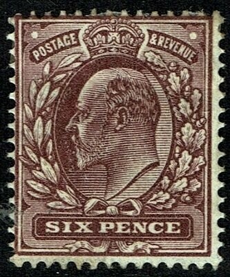 GB KING EDWARD VII 1902, 6d SLATE PURPLE SG246 Mint