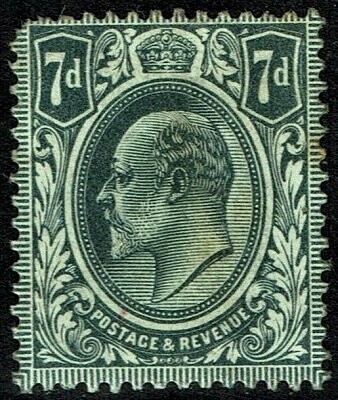GB KING EDWARD VII 1910, 7d DEEP GREY BLACK SG249a Mint/MNH