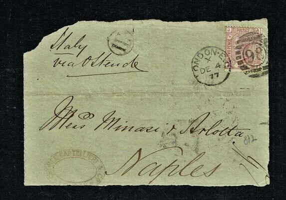 GB QUEEN VICTORIA COVER - From LONDON to NAPLES #4