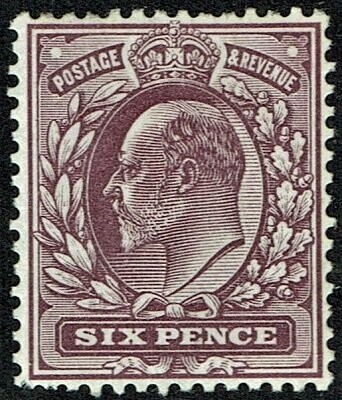 GB KING EDWARD VII 1902, 6d DULL PURPLE (Chalk Surfaced Paper) SG249, MNH
