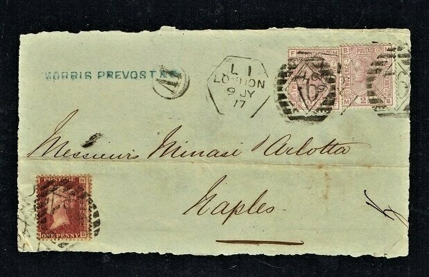 GB QUEEN VICTORIA COVER - From LONDON to NAPLES #11