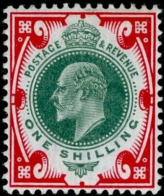 GB KING EDWARD VII 1902, 9d DULL GREEN & SCARLET, Mi.114A SG259 MNH