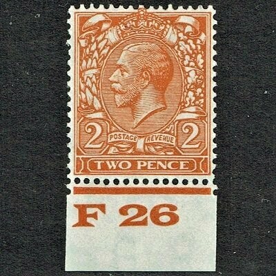 GB KING GEORGE V 1924, 2d ORANGE with Control F26, Mi157X, SG421, Mint