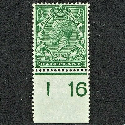 GB KING GEORGE V 1913, ½d GREEN with Control I16, Mi127X, SG351, MNH