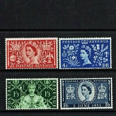 GB QUEEN ELIZABETH II 1953, CORONATION 1953 SET, Mi274-277, SG532-535, MNH