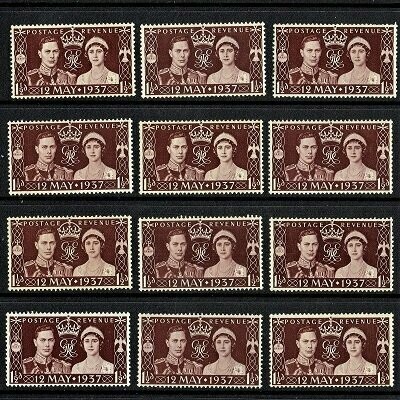 GB KING GEORGE VI 1937, 1½d MAROON, 30+ STAMPS), Mi197, SG461, MNH/Mint