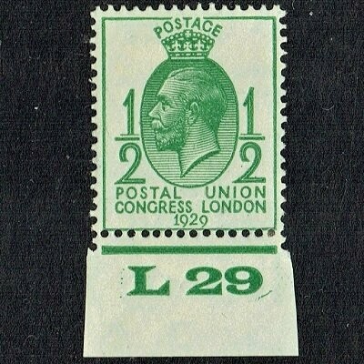 GB KING GEORGE V 1929, ½d GREEN Mi170X, SG434, MNH