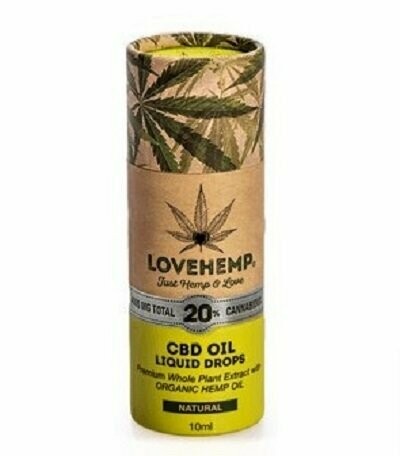 HEMP EXTRACT DROPS LOVEHEMP 20% CBD OIL LIQUID DROPS 10ml - 2000mg