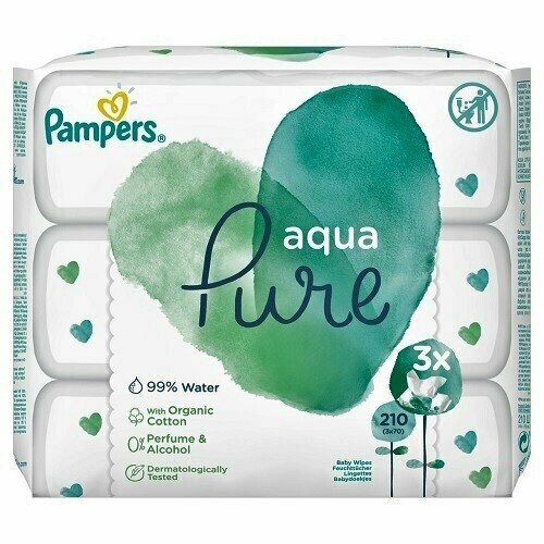 PAMPERS AQUA PURE 210 BABY WIPES