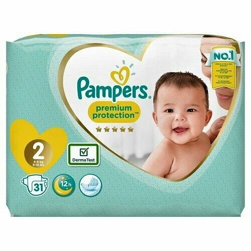 PAMPERS PREMIUM PROTECTION SIZE 2 x31/Pack, 4-8kg CARRY PACK