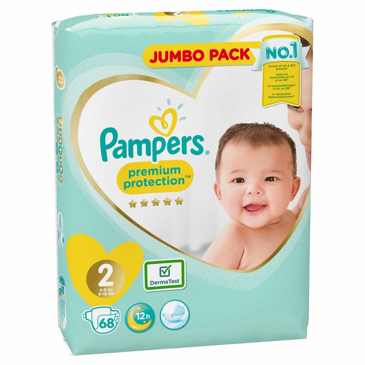PAMPERS PREMIUM PROTECTION SIZE 2 MINI x68 Pack 4 8kg
