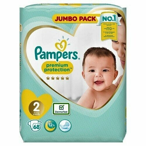 PAMPERS PREMIUM PROTECTION SIZE 2 MINI x68/Pack, 4-8kg JUMBO PACK