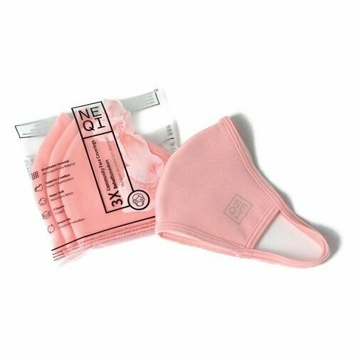 NEQI PINK FACE COVERING SIZE S/M x3/Pack