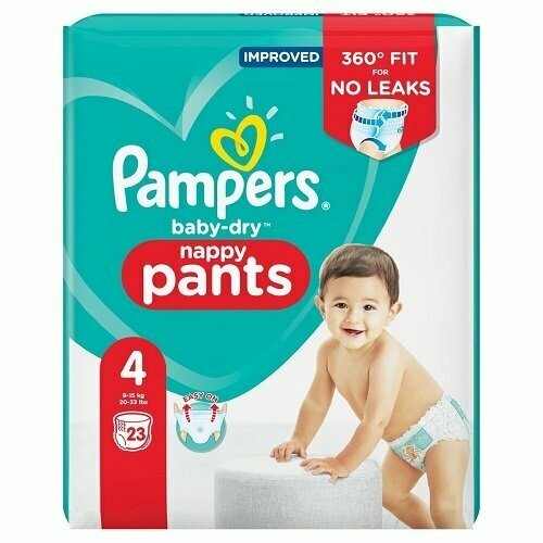 PAMPERS BABY-DRY NAPPY PANTS SIZE 4 x23/Pack,  9-15kg CARRY PACK