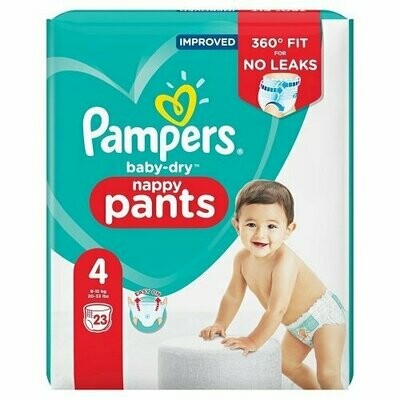PAMPERS BABY-DRY NAPPY PANTS SIZE 4 x23/Pack,  9-15kg CARRY PACK