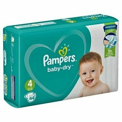 PAMPERS BABY DRY SIZE 4 x44/Pack, 9-14kg CARRY PACK