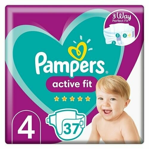PAMPERS ACTIVE FIT SIZE 4 x37/Pack, 9-14kg ESSENTIAL PACK