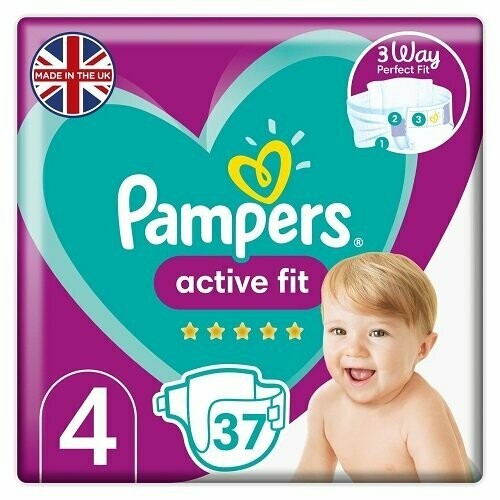 PAMPERS ACTIVE FIT SIZE 4 x37/Pack, 9-14kg ESSENTIAL PACK