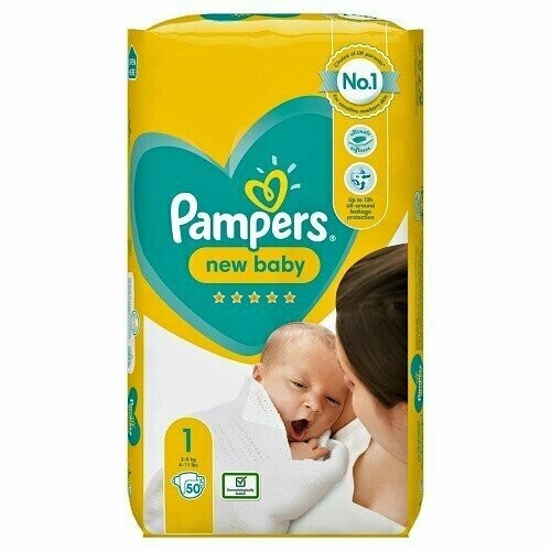 PAMPERS NEW BABY SIZE 1 x50/Pack, 2-5kg CARRY PACK