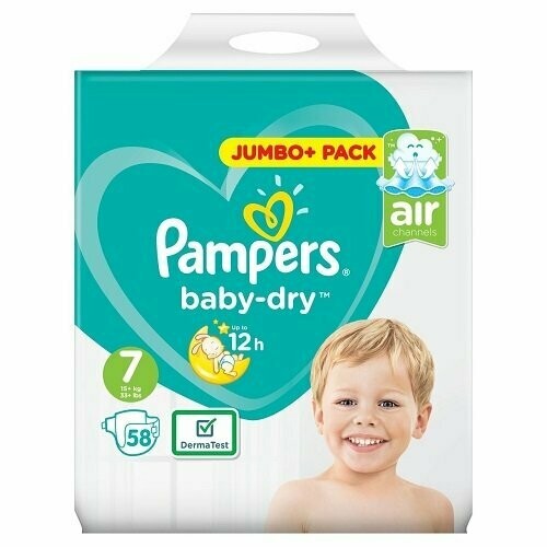 PAMPERS BABY DRY SIZE 7 x58/Pack, 15+kg JUMBO+ PACK