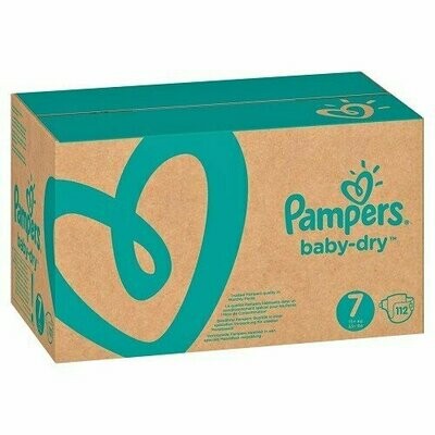 PAMPERS BABY DRY SIZE 7 x112/Pack, 15+kg MONTHLY PACK