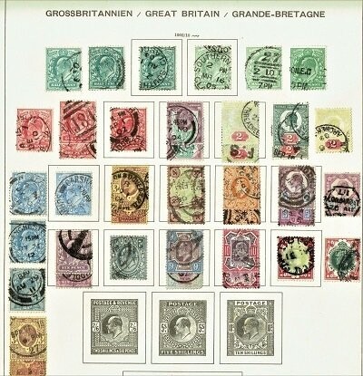 GB KING EDWARD VII 1901/10, 41 STAMPS COMPLETE SET + VARIANTS, I.CROWN, USED/FU