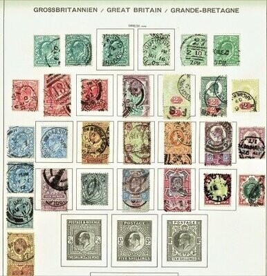 GB KING EDWARD VII 1901/10, 41 STAMPS COMPLETE SET + VARIANTS, I.CROWN, USED/FU