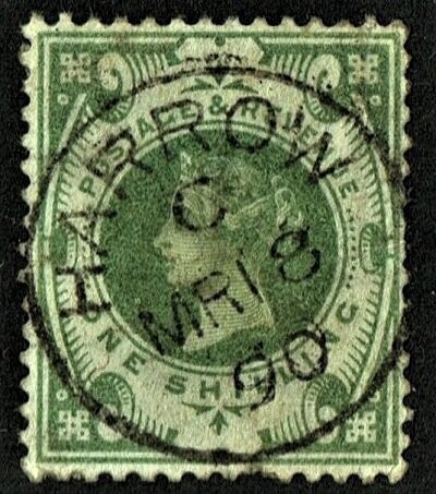 GB QUEEN VICTORIA 1887, 1s DULL GREEN - GREEN, SG211 Fine Used/Very Fine Used