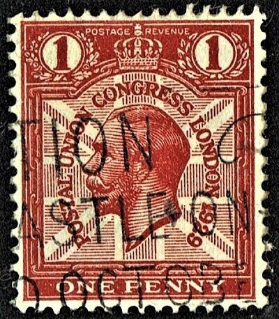GB KING GEORGE V 1929, ERROR, 1d SCARLET SG435, Used