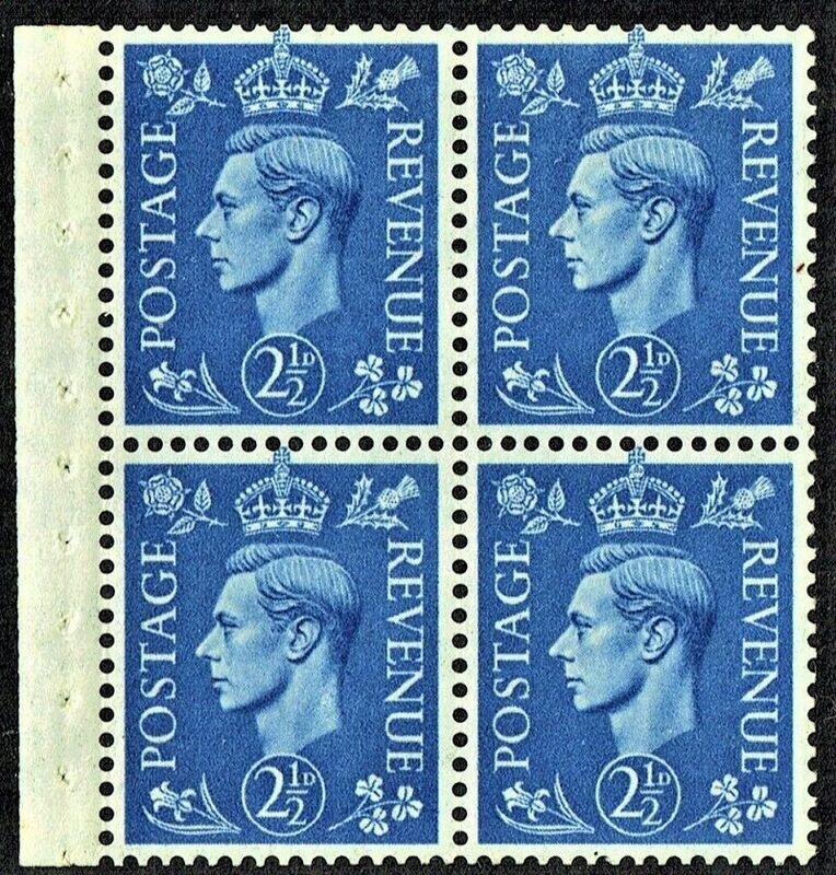 GB KING GEORGE VI 1937, 2½d ULTRAMARINE SG466, (BOOKLET PANE), MNH