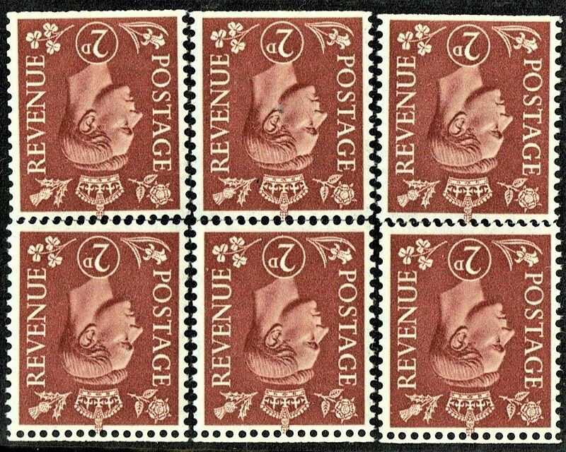 GB KING GEORGE VI 1951, 2d PALE RED-BROWN, CYLINDER 75(Dot), SG506, MNH