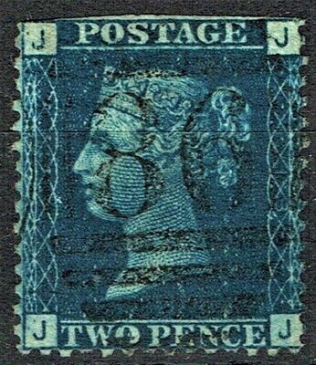 GB QUEEN VICTORIA 1871, 2d DEEP BLUE, SG46, Pl.13, J-J/J-J, Used, Damaged
