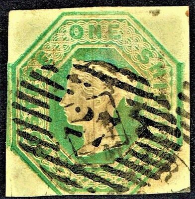 GB QUEEN VICTORIA 1847, 1s GREEN, SG55, Mi.7, USED/FINE USED