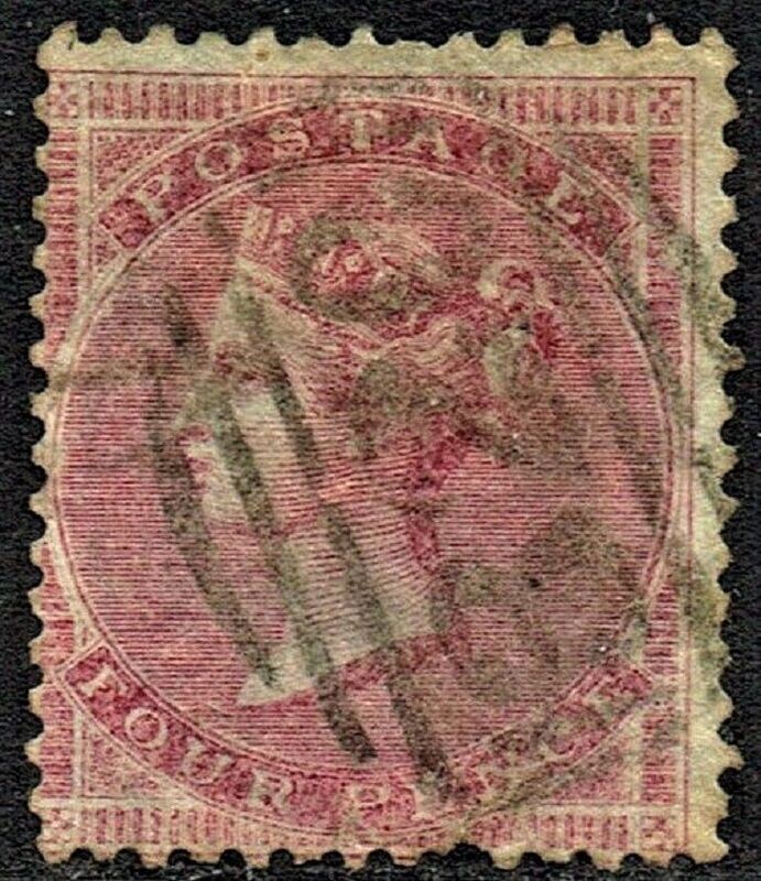 GB QUEEN VICTORIA 1857, 4d ROSE CARMINE, SG 66A, Used
