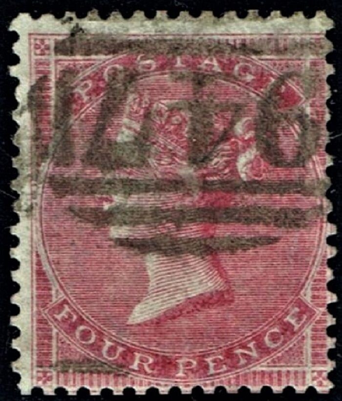 GB QUEEN VICTORIA 1857, 4d ROSE CARMINE, SG 66, USED