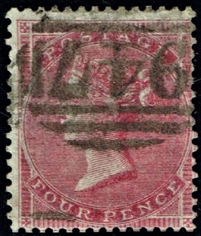 GB QUEEN VICTORIA 1857, 4d ROSE CARMINE, SG 66, USED