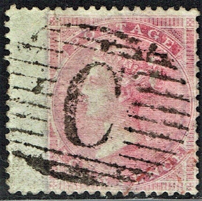 GB QUEEN VICTORIA 1857, 4d ROSE, SG 66a, USED - Damaged