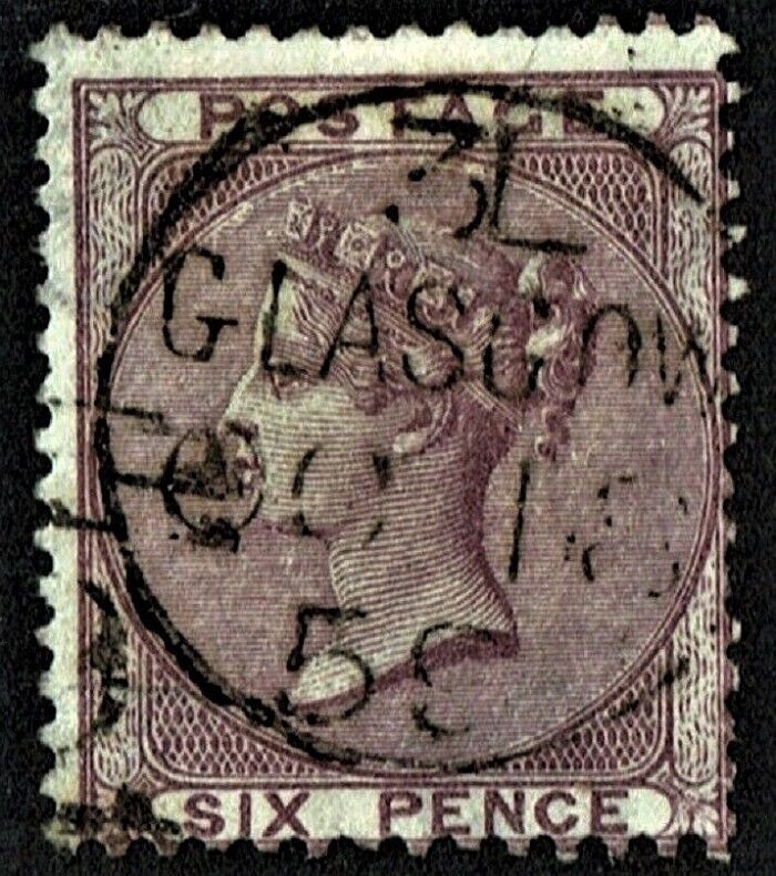 GB QUEEN VICTORIA 1856, 6d DEEP LILAC, SG69, Used/ Fine Used