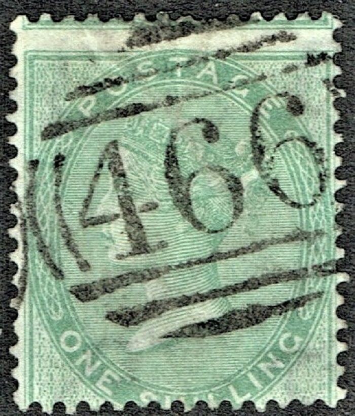 GB QUEEN VICTORIA 1856, 1s PALE GREEN, Mi.15, SG72,  Used/FU