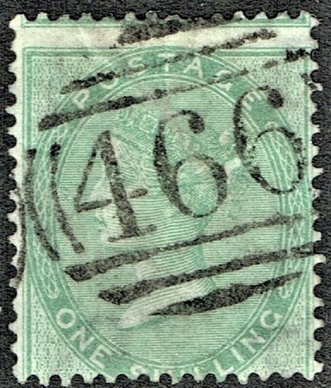 GB QUEEN VICTORIA 1856, 1s PALE GREEN, Mi.15, SG72,  Used/FU