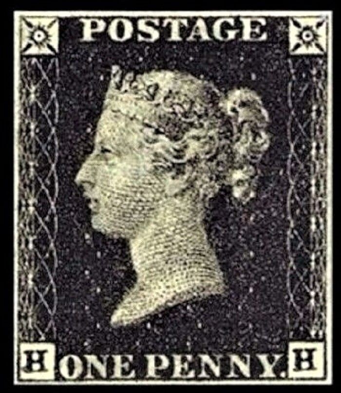 GB QUEEN VICTORIA 1840, BLACK PENNY, H-H, 4 MARGIN, MNH