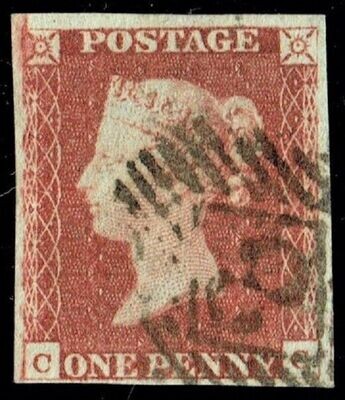 GB QUEEN VICTORIA 1841, ERRORS, SG8, 1d RED-BROWN, C-C, 4 MARGIN, Used/FU