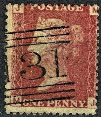 GB QUEEN VICTORIA 1841, 1d Red-Brown, SG42, Pl.72, J-M/M-J, Used